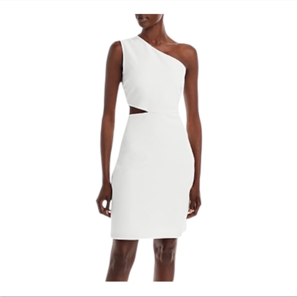 Sam Edelman One Shoulder Cutout Sheath Dress in white